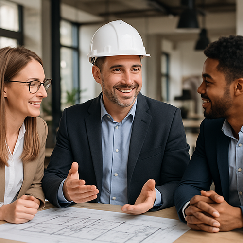 architect talking with parterns